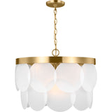 Mellita Chandelier — 21", Satin Etched, Satin Brass
