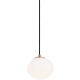 Melotte Pendant Light Small Aged Gold Brass By Matteo - Front View