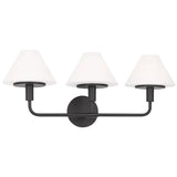 Mendota Vanity Light 3 Lights Midnight Black By Generation Lighting - Side View1