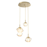 Mesa Multi-Light Chandelier By Hammerton, Number Of Lights: 3 Light, Color: Amber, Finish: Gilded Brass