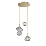 Mesa Multi-Light Chandelier By Hammerton, Number Of Lights: 3 Light, Color: Smoke, Finish: Heritage Brass
