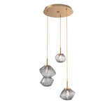 Mesa Multi-Light Chandelier By Hammerton, Number Of Lights: 3 Light, Color: Smoke, Finish: Novel Brass