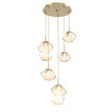 Mesa Multi-Light Chandelier By Hammerton, Number Of Lights: 5 Light, Color: Amber, Finish: Heritage Brass