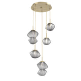 Mesa Multi-Light Chandelier By Hammerton, Number Of Lights: 5 Light, Color: Smoke, Finish: Heritage Brass