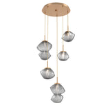Mesa Multi-Light Chandelier By Hammerton, Number Of Lights: 5 Light, Color: Smoke, Finish: Novel Brass\