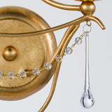 Metro Wall Sconce by Crystorama - Antique Gold, crystal detail