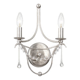 Metro 10 inch 2-Light Wall Sconce by Crystorama - Antique Silver