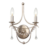 Metro Wall Sconce by Crystorama - Antique Silver, angled view