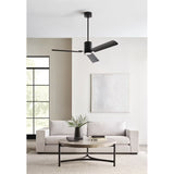Midnight Black Housing with Midnight Black Blades Cleancut Smart 54inch LED Ceiling Fan by Visual Comfort Fans in Living Room
