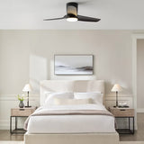 Midnight Black Housing with Midnight Black Blades Colgin 44inch Hugger LED Ceiling Fan by Visual Comfort Fans in Bedroom