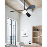 Midnight Black Housing with Midnight Black Blades Drape Smart 58inch LED Ceiling Fan by Visual Comfort Fans in Office