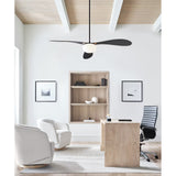 Midnight Black Housing with Midnight Black Blades Drape Smart 58inch LED Ceiling Fan by Visual Comfort Fans in Office