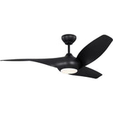 Midnight Black Housing with Midnight Black Blades Topan Smart 52inch LED Ceiling Fan by Visual Comfort Fans