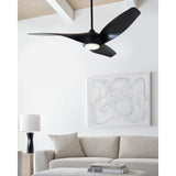 Midnight Black Housing with Midnight Black Blades Topan Smart 52inch LED Ceiling Fan by Visual Comfort Fans