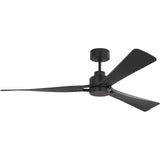 Midnight Black Housing with Midnight Black Blades Trillium Smart 60" LED Ceiling Fan by Visual Comfort Fans