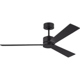 Midnight Black Housing with Midnight Black and Walnut Reversible Blades Rozzen 52inch Ceiling Fan by Visual Comfort Fans
