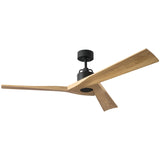 Midnight Black Housing with Natural Honey Blades Alma Smart 52inch Ceiling Fan by Visual Comfort Fans
