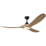 Midnight Black Housing with Natural Honey Blades Maverick Smart 60inch Ceiling Fan by Visual Comfort Fans