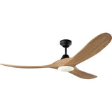 Midnight Black Housing with Natural Honey Blades Maverick Smart 60inch Ceiling Fan by Visual Comfort Fans