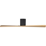 Midnight Black Housing with Natural Honey Blades Plank Smart 52" Hugger Ceiling Fan by Visual Comfort Fans