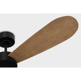 Midnight Black Housing with Oak Blades Paddle Smart 52inch Ceiling Fan by Visual Comfort Fans