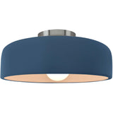 Midnight Sky Brushed Nickel Ceramic Small Spire Semi-Flush by Justice Design