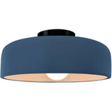 Midnight Sky Matte Black Ceramic Small Spire Semi-Flush by Justice Design