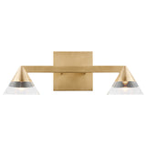 Midrand Crystal Vanity Light 15 Inch Hand Rubbed Antique Brass By Visual Comfort Modern