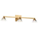 Midrand Crystal Vanity Light 26 Inch Hand Rubbed Antique Brass By Visual Comfort Modern - Side View