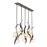 Mika 10-Light Linear Suspension, shown in Oil Rubbed Bronze, by Hubbardton Forge