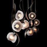 Mika 10-Light Linear Suspension detail in Oil Rubbed Bronze, by Hubbardton Forge
