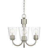 Miles Clear Glass Chandelier Small Brushed Nickel By Generation Lighting