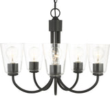 Miles Clear Glass Chandelier Medium Midnight Black By Generation Lighting