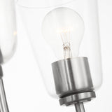 Miles Clear Glass Chandelier Medium Brushed Nickel By Generation Lighting - Detailed View2