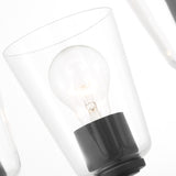 Miles Clear Glass Chandelier Medium Midnight Black By Generation Lighting - Detailed View1