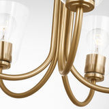 Miles Clear Glass Chandelier Medium Satin Brass By Generation Lighting - Detailed View2