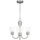 Miles Clear Glass Chandelier Small Brushed Nickel By Generation Lighting - Side View2