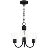 Miles Clear Glass Chandelier Small Midnight Black By Generation Lighting - Side View1
