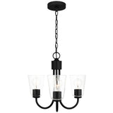 Miles Clear Glass Chandelier Small Midnight Black By Generation Lighting - Side View2