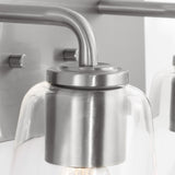 Miles Clear Glass Vanity Light 2 Lights Brushed Nickel By Generation Lighting - Detailed View1