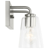 Miles Clear Glass Vanity Light 2 Lights Brushed Nickel By Generation Lighting - Side View1