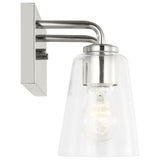 Miles Clear Glass Vanity Light 2 Lights Chrome By Generation Lighting - Side View1