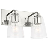 Miles Clear Glass Vanity Light 2 Lights Chrome By Generation Lighting - Side View