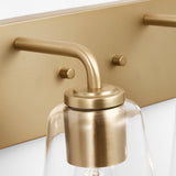 Miles Clear Glass Vanity Light 2 Lights Satin Brass By Generation Lighting - Detailed View1