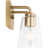 Miles Clear Glass Vanity Light 2 Lights Satin Brass By Generation Lighting - Side View1