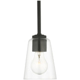 Miles One Light Mini Clear Glass Pendant Midnight Black By Generation Lighting