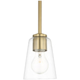 Miles One Light Mini Clear Glass Pendant Satin Brass By Generation Lighting