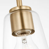 Miles One Light Mini Clear Glass Pendant Satin Brass By Generation Lighting - Detailed View1