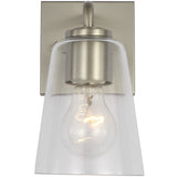 Miles Small Clear Glass Vanity Light Brushed Nickel By Generation Lighting