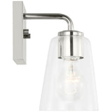 Miles Small Clear Glass Vanity Light Chrome By Generation Lighting - Side View2
